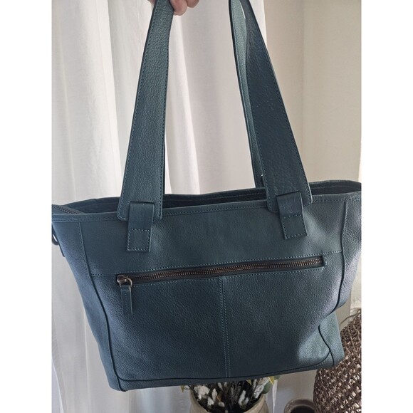 Serrv Green Leather Tote Bag - Picture 6 of 7